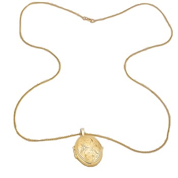 9ct gold 4.8g 24 inch Locket with chain